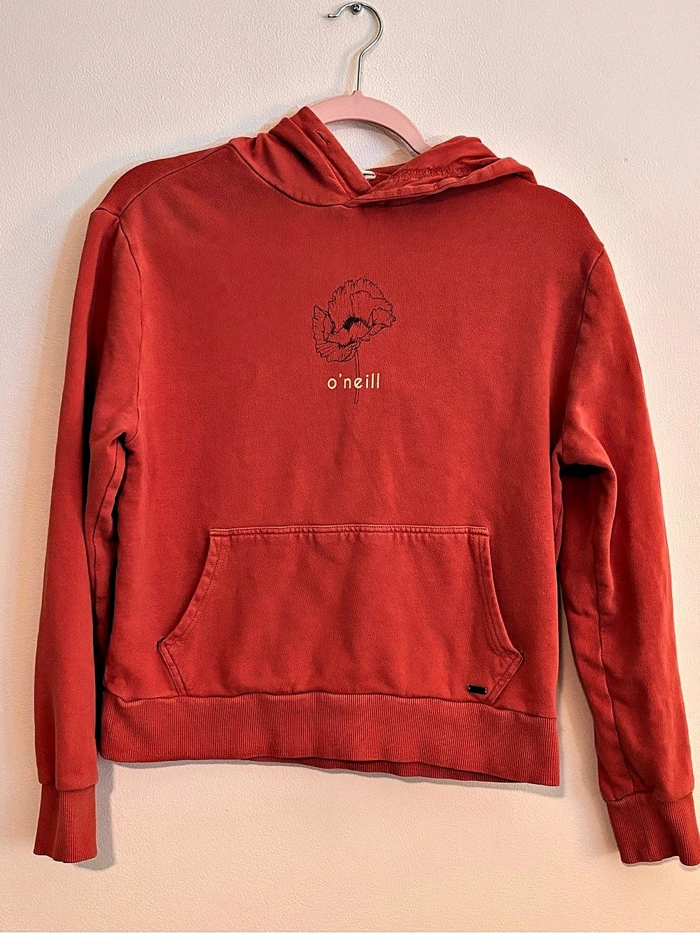 O'Neill Floral Pullover Hoodie in Red Size Small